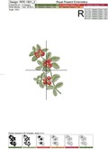Lingonberry berries Machine Embroidery Designs set - 3 sizes