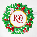 Lingonberry berries round frame Machine Embroidery Design - 4 sizes