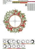 Lingonberry berries round frame Machine Embroidery Design - 4 sizes