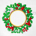 Lingonberry berries round frame Machine Embroidery Design - 4 sizes