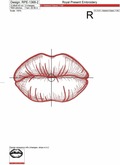 Lips Machine Embroidery Design - 8 sizes