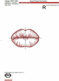 Lips Machine Embroidery Design - 8 sizes