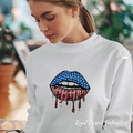 Lips USA Flag Machine Embroidery Design - 5 sizes