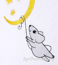Little mouse hanging on the moon Machine Embroidery Design
