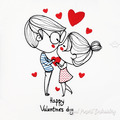 Lovers' Girl and Boy Digital Machine Embroidery Design - 4 sizes