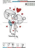 Lovers' Girl and Boy Digital Machine Embroidery Design - 4 sizes