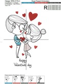 Lovers' Girl and Boy Digital Machine Embroidery Design - 4 sizes