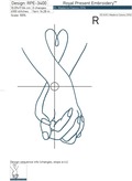 Sketch Lovers holding hands - 6 sizes
