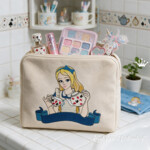 Alice Pours a Cup of Tea Machine Embroidery Design – 2 Sizes