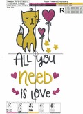 All you need is Love Machine Embroidery Design - 2 sizes