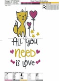 All you need is Love Machine Embroidery Design - 2 sizes