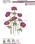 Machine Embroidery Design Anemones - 4 sizes