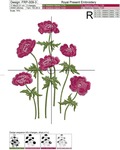 Machine Embroidery Design Anemones - 4 sizes