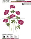 Machine Embroidery Design Anemones - 4 sizes