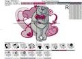 Machine Embroidery Design Bear in love - 3 sizes