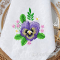 Machine Embroidery Design Beautiful Pansies