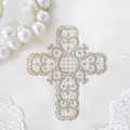 Beige Lace Cross Machine Embroidery Design