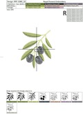Mediterranean Black Olives Machine Embroidery Design - 2 sizes