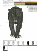 Crouching Black panther Machine Embroidery Design - 4 sizes