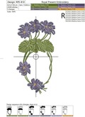 Violets Blank Monogram Machine Embroidery Design