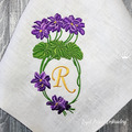 Violets Blank Monogram Machine Embroidery Design