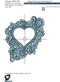 Blank Monogram heart Machine Embroidery Design - 2 sizes
