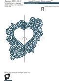 Blank Monogram heart Machine Embroidery Design - 2 sizes