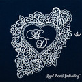 Blank Monogram heart Machine Embroidery Design - 2 sizes