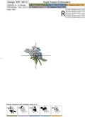 Blue Forget-me-nots Machine Embroidery Design