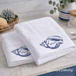 Vintage Marine Seashell Bluework Machine Embroidery Design - 3 Sizes