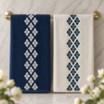 Single-Color Floral Towel Border Machine Embroidery Design – 4x4 Hoop