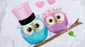 Machine Embroidery Design Bride and Groom Owls - 3 sizes