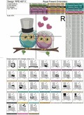 Machine Embroidery Design Bride and Groom Owls - 3 sizes