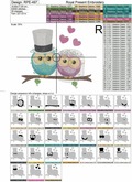 Machine Embroidery Design Bride and Groom Owls - 3 sizes