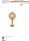 Machine Embroidery Design Bronze key - 2 sizes