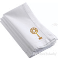 Bronze Key with Floral Rosette Machine Embroidery Design - 2 sizes