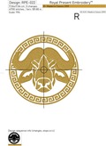 Greek Buffalo in Versace style Machine Embroidery Design - 5 sizes