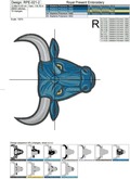 Machine Embroidery Design Bull head - 4 sizes