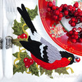 Winter Bullfinch with holly - 3 sizes