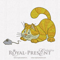 Machine Embroidery Design Cat & Mouse