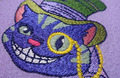 Machine Embroidery Design Cheshire cat in Top Hat and monocle - 3 sizes