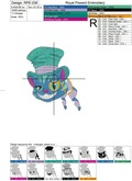 Machine Embroidery Design Cheshire cat in Top Hat and monocle - 3 sizes
