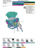 Machine Embroidery Design Cheshire cat in Top Hat and monocle - 3 sizes