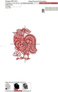 Machine Embroidery Design Chinese Zodiac Sign for Year of Rooster