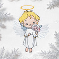 Christmas Angel holding a lamb Machine Embroidery Design - 3 sizes
