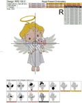 Christmas Angel holding a lamb Machine Embroidery Design - 3 sizes