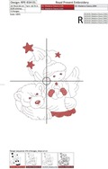 Machine Embroidery Design Christmas Bear with Angel