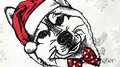 Christmas Husky dog - 4 sizes