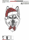Christmas Husky dog - 4 sizes