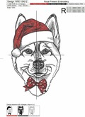 Christmas Husky dog - 4 sizes